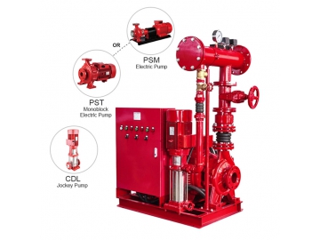 نظام مضخة مكافحة الحريق، سلسلة PEJ (مع مضخة كهربائية   المضخة المساعدة)  PEJ series Fire Pump System (with Electric Pump and Jockey Pump)