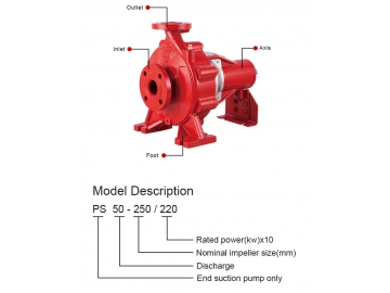 مضخة إطفاء الحريق طرفية السحب، سلسلة PSF (ذات قضيب مكشوف)  PSF series End Suction Fire Pump (Bare Shaft)