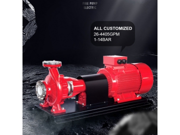 مضخة إطفاء الحريق طرفية السحب، سلسلة PSMF (ذات قضيب مكشوف ومحرك كهربائي)  PSMF series End Suction Fire Pump (Bare Shaft, محركات كهربائية Driven)