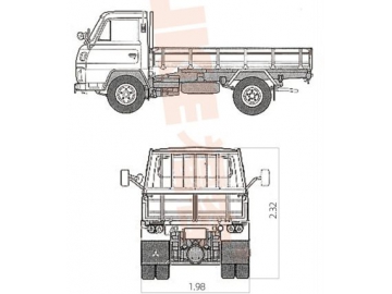 شاحنة مسطحة للنقل الخفيف (مفصلية الجوانب)، FK6-50T (1) 			 Dropside Truck
