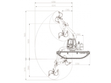 حفار برمائي، FK80-9C 			 Amphibious Excavator