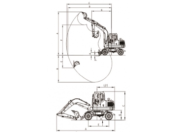 حفار بعجلات (بوكلين كفرات)، FK70-9L 			 Wheeled Excavator