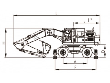 حفار بعجلات (بوكلين كفرات)، FK320-9L 			 Wheeled Excavator