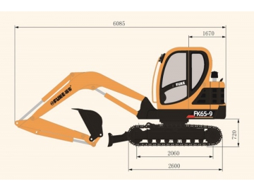 حفار مجنزر (بوكلين جنزير)، FK65-9 			 Crawler Excavator