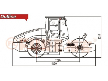 مدحلة رجاجة ذات أسطوانة واحدة، FK-208D 			 Single Drum Vibratory Roller