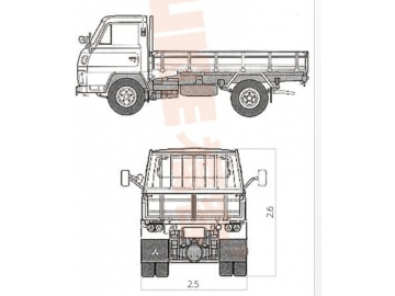 شاحنة مسطحة للنقل المتوسط (مفصلية الجوانب)، FK6-100T (1) 			 Dropside Truck
