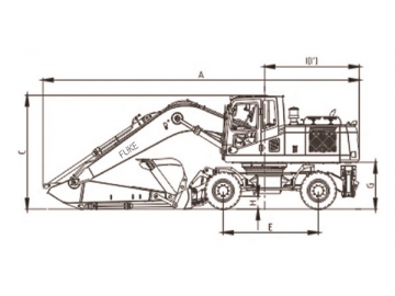 حفار بعجلات (بوكلين كفرات)، FK220-9L 			 Wheeled Excavator