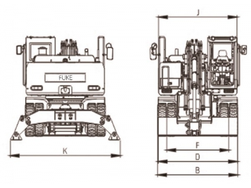 حفار بعجلات (بوكلين كفرات)، FK220-9L 			 Wheeled Excavator