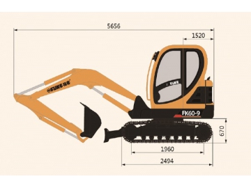 حفار مجنزر (بوكلين جنزير)، FK60-9 			 Crawler Excavator