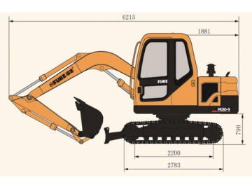 حفار مجنزر (بوكلين جنزير)، FK80-9 			 Crawler Excavator