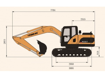 حفار مجنزر (بوكلين جنزير)، FK135-9 			 Crawler Excavator