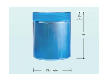 عبوات المكملات الغذائية، عبوات بلاستيك متقزحة اللون 			   RC001i Quartz Iridescent Canister