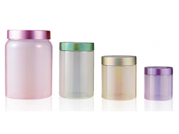 عبوات تخزين الفيتامينات، برطمانات بلاستيك قزحية الألوان 			   RST008i Iridescent Canister