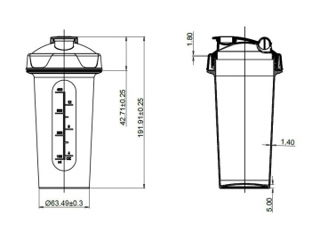 عبوات المكملات الغذائية، عبوات بلاستيك متقزحة اللون 			   RC001i Quartz Iridescent Canister