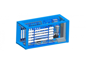 محطة تحلية بنظام التناضح العكسي UF-RO المدمجة  Containerized UF-RO Seawater Desalination Plant