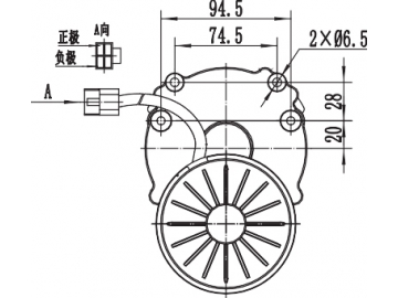 มอเตอร์ไดรฟ์ 250W (2800 RPM) สำหรับมอเตอร์แม่เหล็กถาวร DC มีแปรงถ่านซีรี่ส์ ZD101AZ3