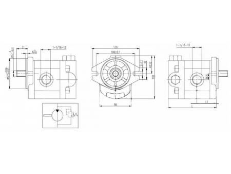 محرك التروس الهيدروليكي 2MF (4 إلى 25 مليلتر لكل دورة) Hydraulic Gear Motor