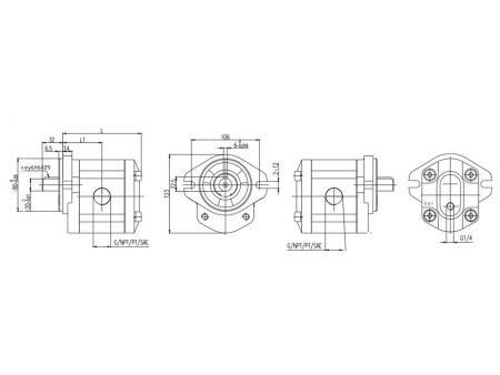 محرك التروس الهيدروليكي 2.5MF (10 إلى 40 مليلتر لكل دورة) Hydraulic Gear Motor