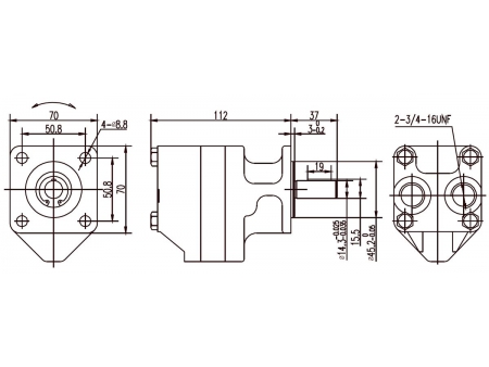 محرك التروس الهيدروليكي 1DMFP68 (6.2 مليلتر لكل دورة) Hydraulic Gear Motor