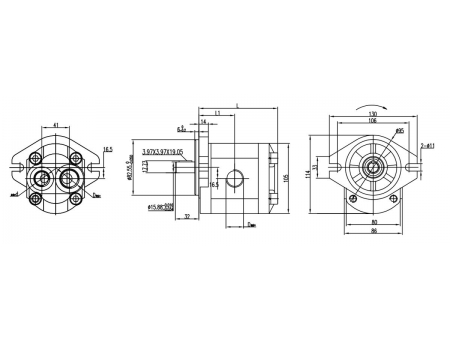 مضخة التروس الهيدروليكية 2PF (4 إلى 30 مليلتر لكل دورة) Group 2 Hydraulic Gear Pump