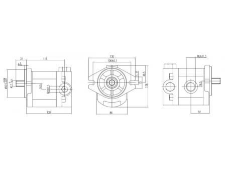 مضخة التروس الهيدروليكية 2PF (4 إلى 30 مليلتر لكل دورة) Group 2 Hydraulic Gear Pump