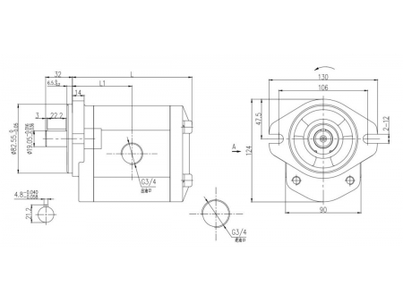 مضخة التروس الهيدروليكية 2.5PF (20 إلى 40 مليلتر لكل دورة) Group 2.5 Hydraulic Gear Pump