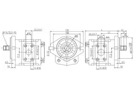 مضخة التروس الهيدروليكية 2.5PF (20 إلى 40 مليلتر لكل دورة) Group 2.5 Hydraulic Gear Pump