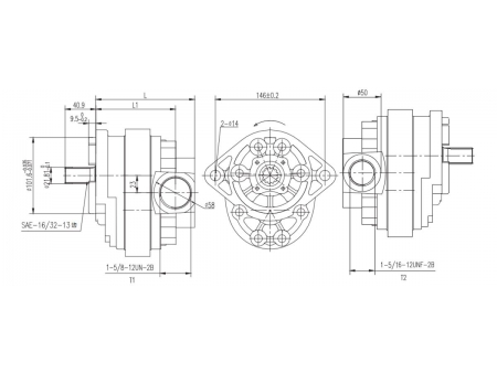 مضخة التروس الهيدروليكية 3PF (22 إلى 89 مليلتر لكل دورة) Group 3 Hydraulic Gear Pump