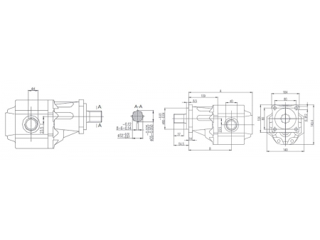 مضخة التروس الهيدروليكية 3.5PF (52 إلى 115 مليلتر لكل دورة) Group 3.5 Hydraulic Gear Pump