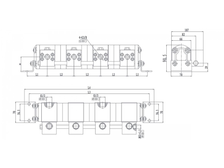 مقسم تدفق ترسي 1AFDF (2 إلى 7 مليلتر لكل دورة) Gear Flow Divider