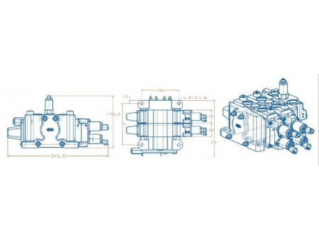 صمام التحكم الاتجاهي المقسم GKV80 (20 إلى 100 لتر\دقيقة) Sectional Directional Control Valve