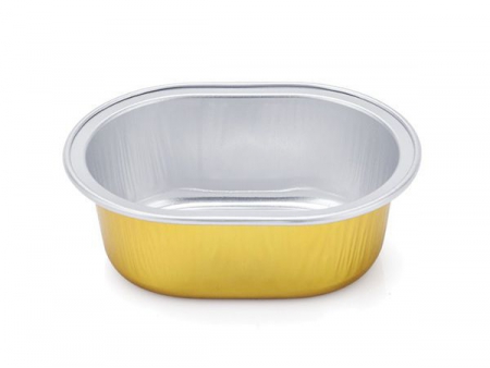 حافظة الطعام شكل بيضاوي (علبة حفظ الطعام من رقائق الألمنيوم) Oval Smoothwall Aluminum Foil Container