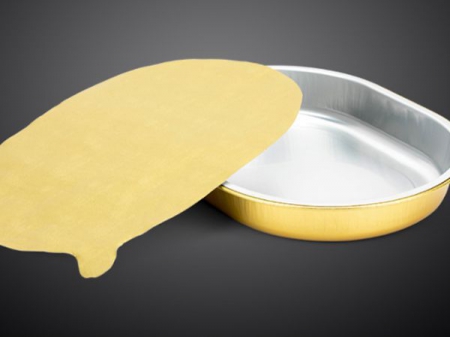 حافظة الطعام شكل بيضاوي مع غطاء (علبة حفظ الطعام من رقائق الألمنيوم مع غطاء) Oval Sealable Aluminum Foil Container