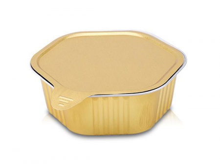 حافظة الطعام شكل خاص (سداسي) مع غطاء (علبة حفظ الطعام من رقائق الألمنيوم) Special Shape Sealable Aluminum Foil Container