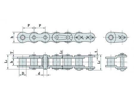 جنزير نقل حركة ميكانيكية ذات مسافة قصيرة/ سلسلة الأسطوانة ذات خطوة قصيرة Short Pitch Precision Roller Chains