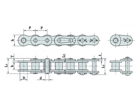 جنزير نقل حركة ميكانيكية ذات مسافة قصيرة/ سلسلة الأسطوانة ذات خطوة قصيرة Short Pitch Precision Roller Chains