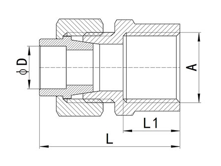 وصلات نهايات مواسير نحاسية HS340 HS340 Brass End-feed Fitting