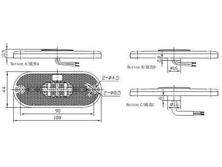 مصباح إشارة التنبيه الجانبية/ مصابيح الإشارات الجانبية Side Marker Lamp