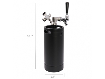 جراولر صغير مع صنبور توزيع (سعة 3.8 لتر)  3.8L Mini Keg Growler Dispenser