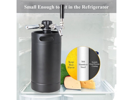 برميل تخمير بجدار واحد سعة 4 لتر مع رأس موزع  4L Single Wall Keg with CO₂ Dispensing Head