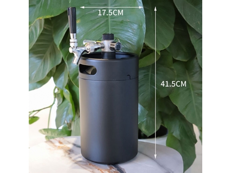 برميل تخمير بجدار مزدوج سعة 4 لتر مع رأس موزع  4L Double Wall Keg with CO₂ Dispenser