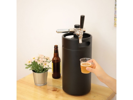 برميل تخمير بجدار مزدوج سعة 4 لتر مع رأس موزع  4L Double Wall Keg with CO₂ Dispenser