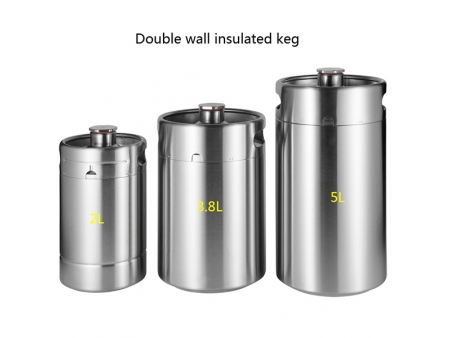 برميل تخمير بجدار مزدوج سعة 4 لتر مع رأس موزع  4L Double Wall Keg with CO₂ Dispenser