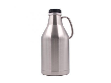 مطارة ستيل معزولة تحفظ الحرارة والبرودة سعة 1.89 لتر (مع غطاء لولبي للغلق المحكم) 1.89L Vacuum Screw Cap Growler