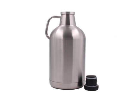 مطارة ستيل معزولة تحفظ الحرارة والبرودة سعة 3.78 لتر (مع غطاء لولبي للغلق المحكم) 3.78L Vacuum Screw Cap Growler