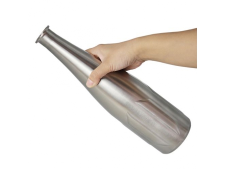 قارورة ستانلس ستيل سعة 1 لتر مع غطاء، زمزمية ستيل للحليب والمشروبات الغازية وغيرها 1L Stainless Steel Bottle