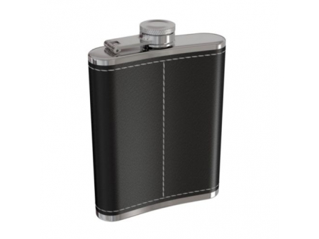 قارورة جيب ستيل سعة 240 مل (قارورة ستيل مع غطاء جلدي مناسبة للمشروبات) 240ml Pocket Hip Flask