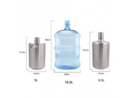 قارورة مياه من ستانلس ستيل سعة 5 لتر (يمكن تركيب موزع عليها وتناسب كل المشروبات)  5L Stainless Steel Water Jug