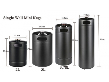 برميل تخمير بجدار واحد سعة 4 لتر مع رأس موزع  4L Single Wall Keg with CO₂ Dispensing Head