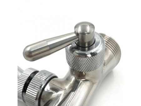 صنبور ستانلس ستيل مع أنبوب قصير (مع بزبوز صنبور قصير) Stainless Steel Keg Faucet with Short Spout